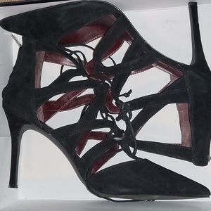 BCBG Size 13 Black Suede Tie-up Heel